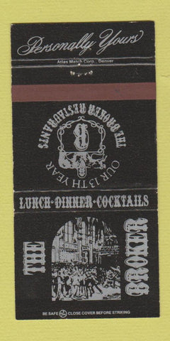 Matchbook Cover - The Broker Restaurant Denver Colorado Aurora 30 Strike
