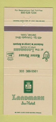 Matchbook Cover - Landmark Inn Hotel Denver Colorado Best Western 30 Strike