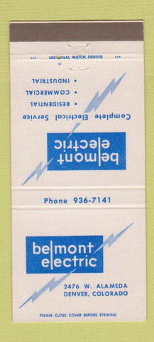 Matchbook Cover - Belmont Electric Denver Colorado 30 Strike