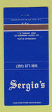 Matchbook Cover - Sergio's East Orange NJ 30 Strike