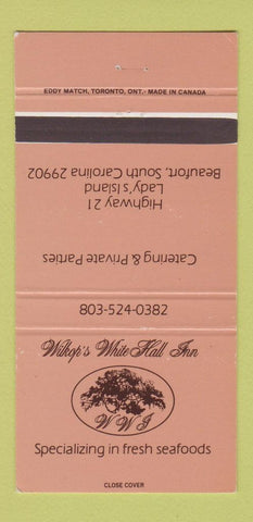 Matchbook Cover - Wikop's White Hall Inn Beaufort SC 30 Strike
