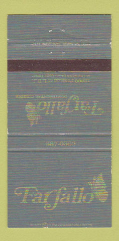 Matchbook Cover - Farfallo Restaurant Dallas TX 30 Strike