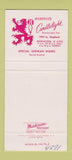 Matchbook Cover - Martini's Candleight Restaurant German Houston TX 30 Strike