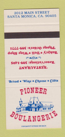 Matchbook Cover - Pioneer Boulangerie Santa Monica CA SAMPLE 30 Strike
