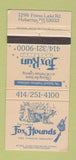 Matchbook Cover - Fox and Hounds Hubertus WI 30 Strike