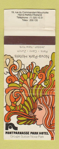 Matchbook Cover - Montparnassee Park Hotel Paris France girlie WEAR 30 Strike
