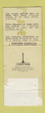 Matchbook Cover - Montparnassee Park Hotel Paris France girlie WEAR 30 Strike