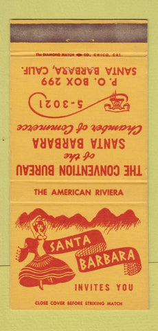 Matchbook Cover - Santa Barbara Convention Bureau girlie WEAR 30 Strike