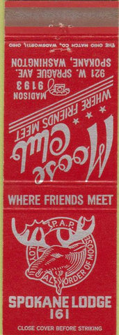 Matchbook Cover - Matchbook Cover Moose Lodge Spokane WA