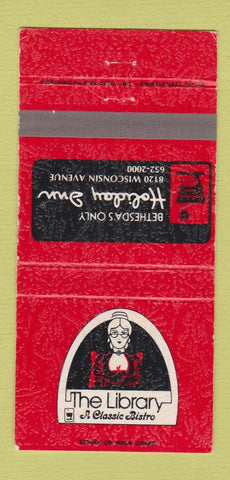 Matchbook Cover - The Library Bistro Holiday Inn Bethesda MD 30 Strike