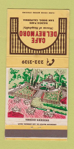 Matchbook Cover - Cafe Del Reymoro San Diego CA 30 Strike