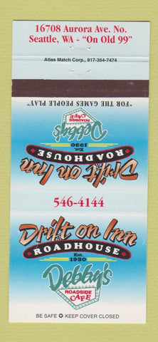 Matchbook Cover - Drift on Inn Roadhouse Seattle WA 30 Strike