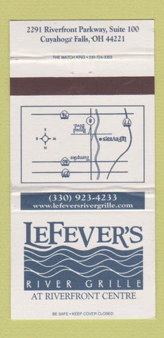Matchbook Cover - LeFever's River Grille Cuyahoga Falls OH 30 Strike