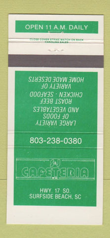 Matchbook Cover - S&J Cafeteria Surfside Beach SC 30 Strike