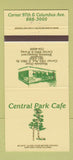 Matchbook Cover - Central Park Cafe New York City 30 Strike