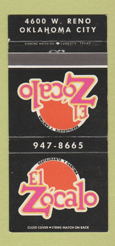 Matchbook Cover - El Zocalo Oklahoma City OK 30 Strike
