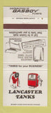 Matchbook Cover - Lancaster Tanks Septic Lancaster NY 30 Strike