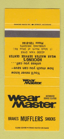 Matchbook Cover Wear Master Mufflers Brakes Shocks Sterling Heights MI 30 Strike