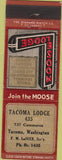 Matchbook Cover - Matchbook Cover Moose Lodge Tacoma WA