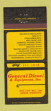Matchbook Cover - General Diesel Equipment Hibbing MN 30 Strike