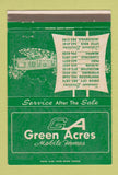 Matchbook Cover - Green Acres Mobile Homes Union City Memphis TN 40 Strike
