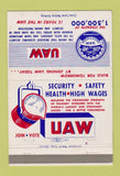 Matchbook Cover - UAW Auto Workers Union Foundry Dept 40 Strike