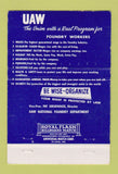 Matchbook Cover - UAW Auto Workers Union Foundry Dept 40 Strike