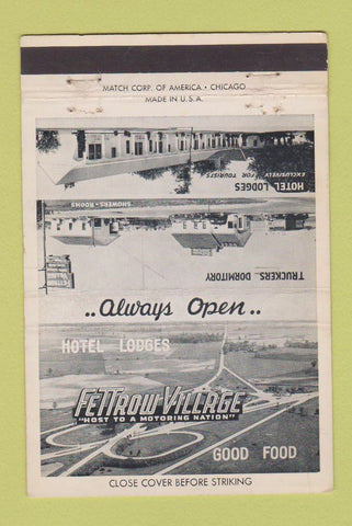 Matchbook Cover - Fettrow Village London OH Low phone # 40 Strike