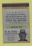 Matchbook Cover - WN Ford Clothes ADVANCE Chicago? 40 Strike