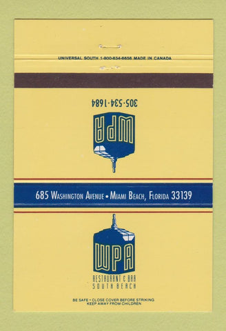 Matchbook Cover - SPA Restaurant Miami Beach FL 40 Strike