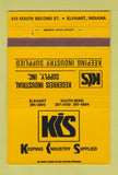 Matchbook Cover - Kegerreis Industrial Supply Elkhart IN 40 Strike