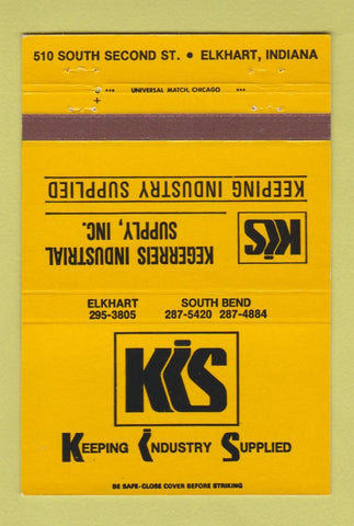 Matchbook Cover - Kegerreis Industrial Supply Elkhart IN 40 Strike