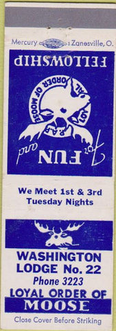 Matchbook Cover - Matchbook Cover Moose Lodge Washington PA
