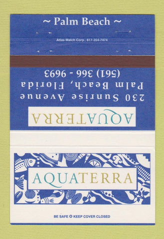 Matchbook Cover - Aqua Terra Palm Beach FL 40 Strike