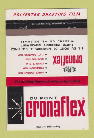 Matchbook Cover - DuPont Cronaflex Drafting Film 40 Strike