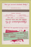 Matchbook Cover - Oppenheimer Investments East Orange NJ Hempstead LI 40 Strike
