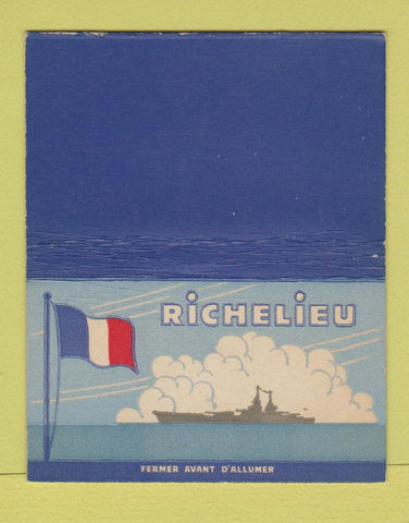 Matchbook Cover - Richelieu Military France? Postcard BOBTAIL WEAR 40 Strike