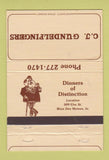 Matchbook Cover - CJ Gundelfingers West Des Moines IA WEAR 40 Strike