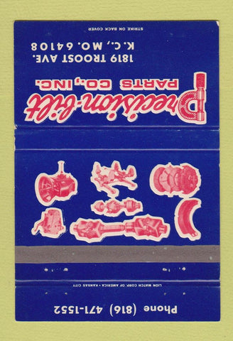 Matchbook Cover - Precision Bilt Parts Kansas City MO 40 Strike