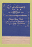 Matchbook Cover - Ambassador East Chicago IL Pump Room 40 Strike