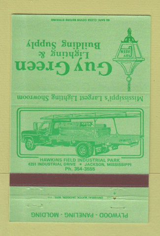 Matchbook Cover - Guy Green Lighting Jackson MS 40 Strike
