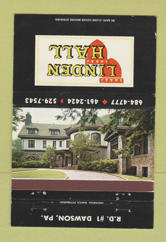 Matchbook Cover - Linden Hall Dawson PA 40 Strike