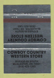Matchbook Cover - Cowboy Country Western Store McAlester OK WEAR 40 Strike