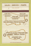 Matchbook Cover - Peninsular Diesel Grand Rapids Dearborn Saginaw MI 40 Strike