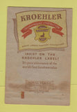 Matchbook Cover - Kroehler Furniture WEAR 40 Strike