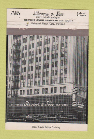 Matchbook Cover - Stevens and Son Gemologist  40 Strike