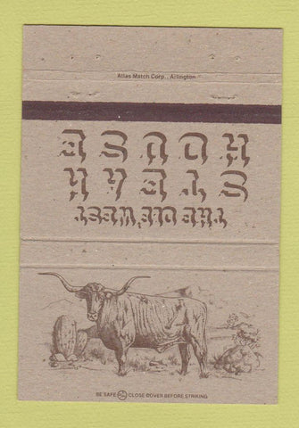 Matchbook Cover - Ole West Steak House Athens TX Canton 40 Strike