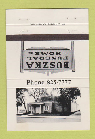 Matchbook Cover - Buszka Funeral Home Buffalo NY 40 Strike