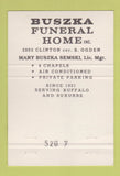 Matchbook Cover - Buszka Funeral Home Buffalo NY 40 Strike