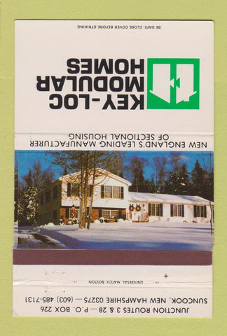Matchbook Cover - Key Loc Modular Homes Suncook NH 40 Strike